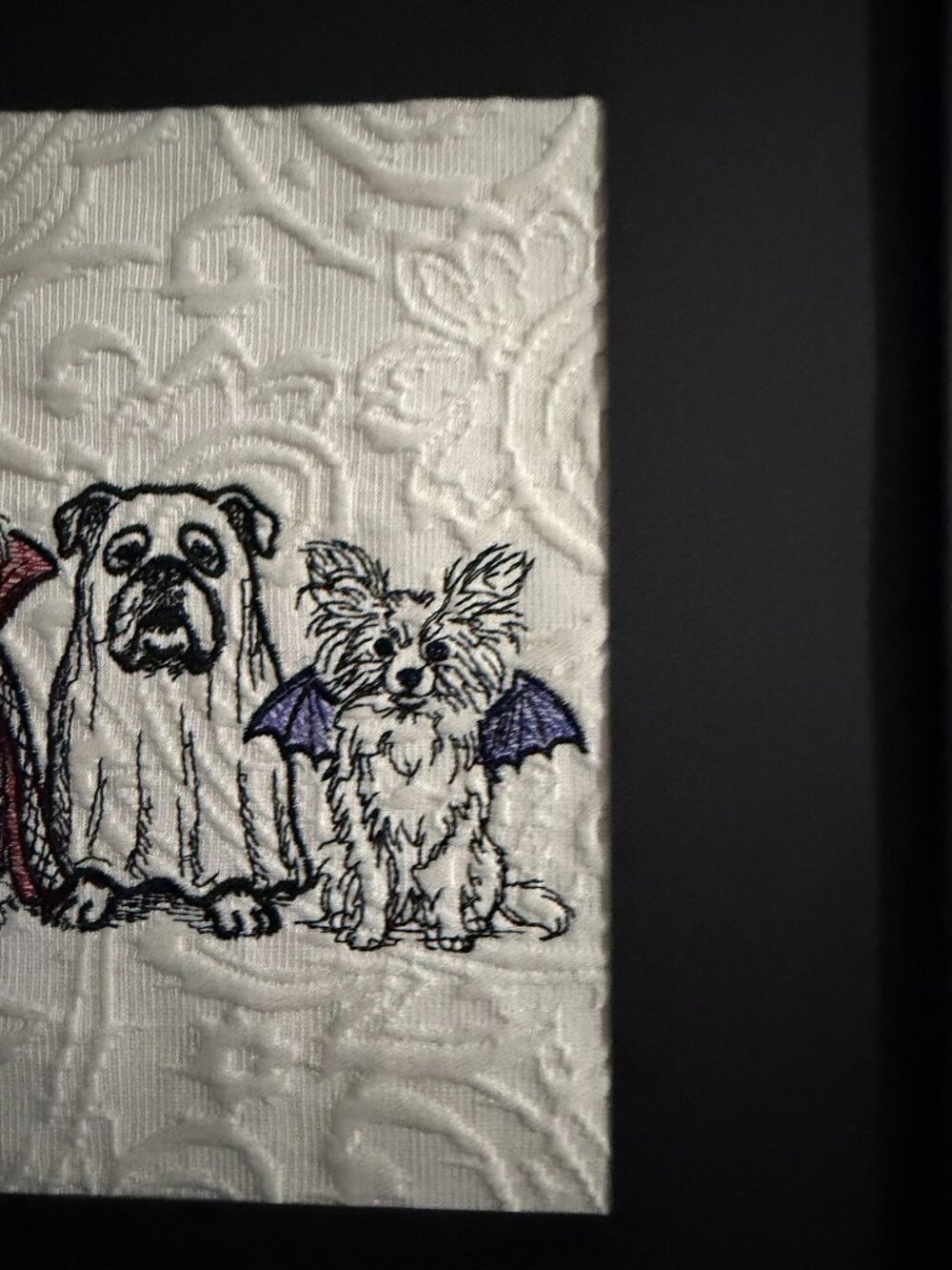 Homemade Halloween Dogs Framed Embroidery Art 11X14 - Picture 2 of 7